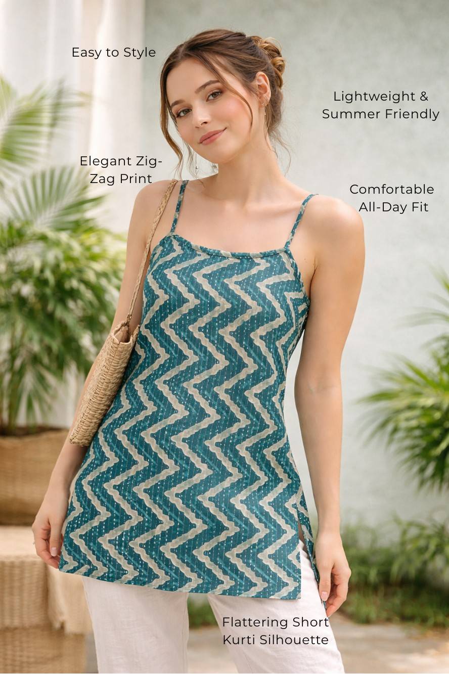 Aarini Strap Sleeveless Kurti