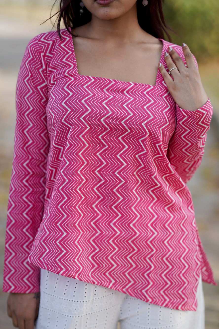 Leher Full Sleeves Kurti