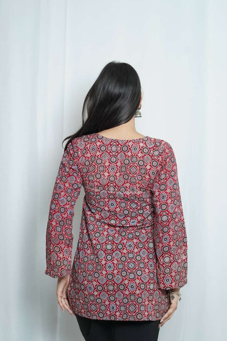 Tara Flared Sleeve Ajrakh Kurti