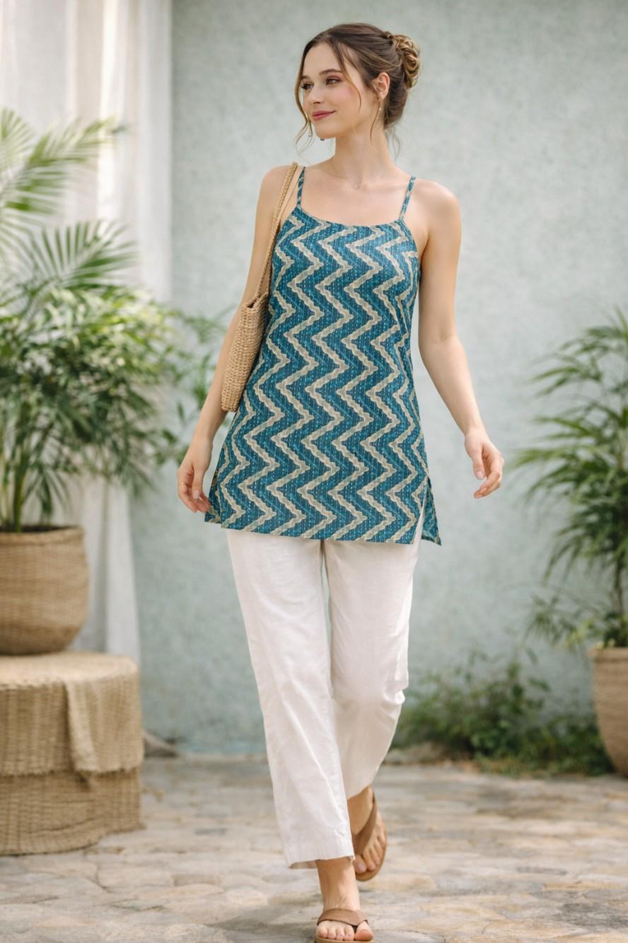 Aarini Strap Sleeveless Kurti