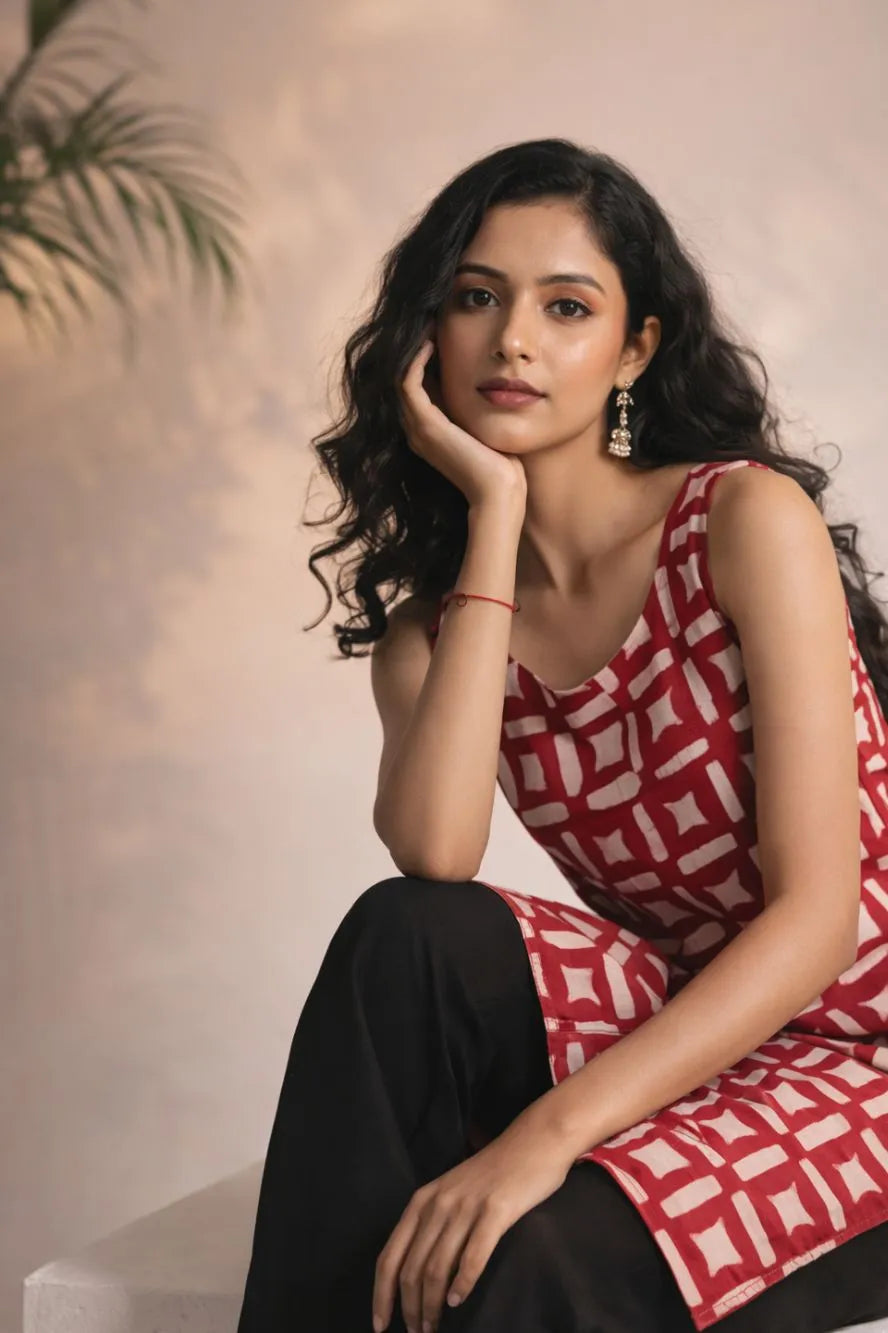 Gulrekha Sleeveless Long kurti