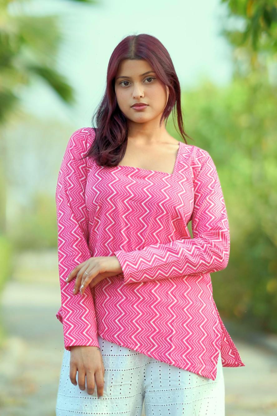 Leher Full Sleeves Kurti